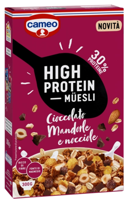 Dr. Oetker High Protein Müesli Cioccolato, mandorle e nocciole